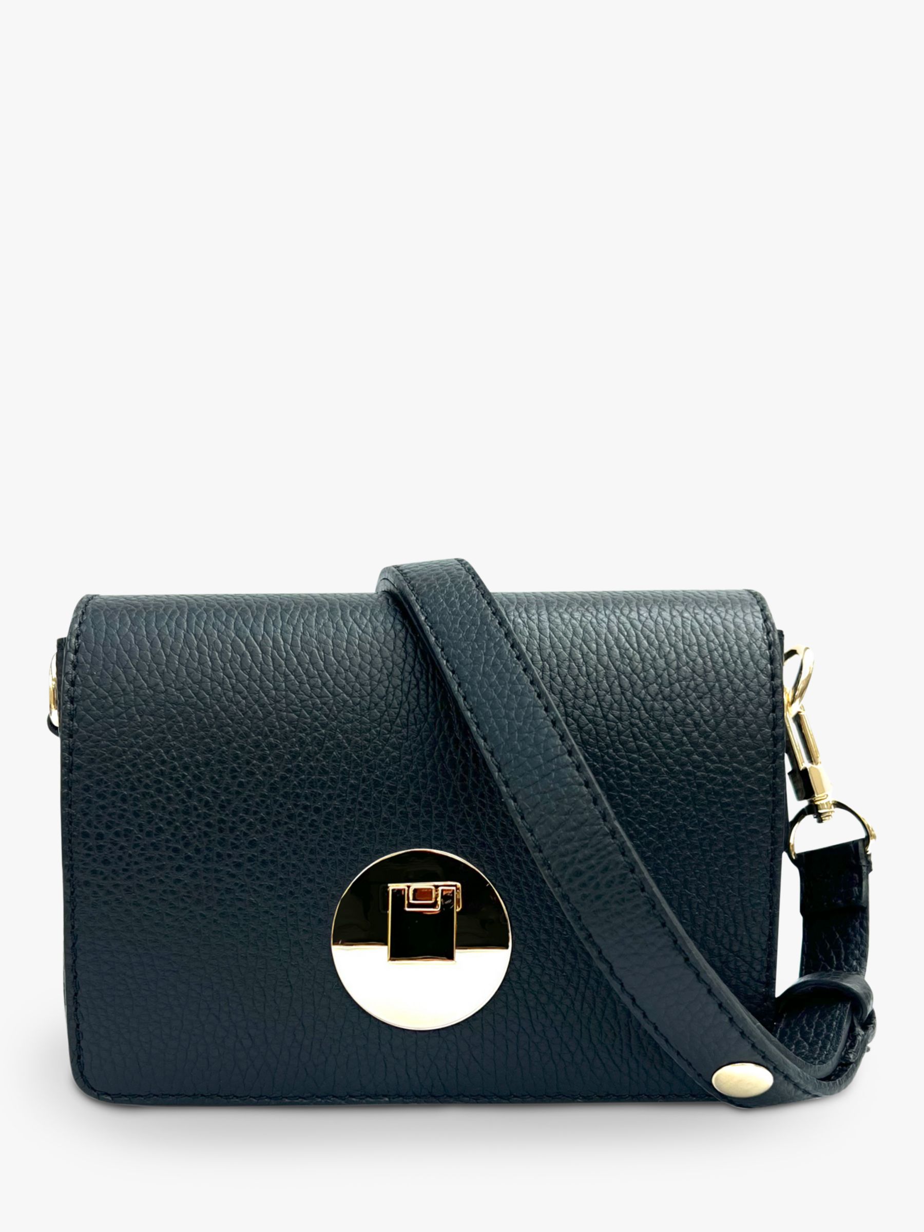 Apatchy The Newbury Leather Crossbody Bag, Black at John Lewis & Partners