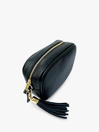 Apatchy Leather Crossbody Bag, Black
