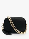 Apatchy Chain Strap Leather Cross Body Bag, Black
