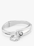 UNOde50 Independent Crystal and Chain Detail Bangle, Silver