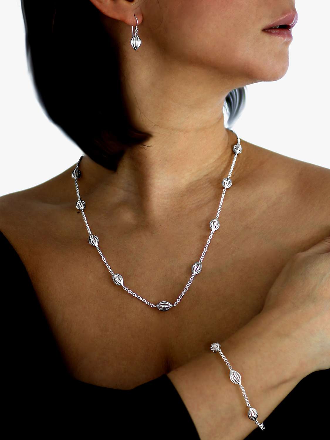 Buy Nina B Lantern Chain Bracelet, Silver Online at johnlewis.com