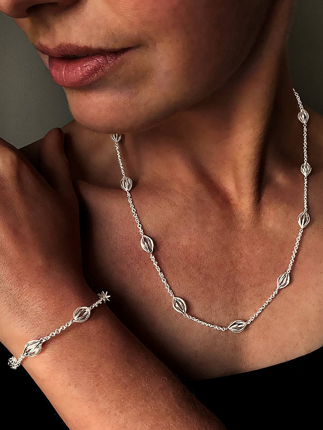 Nina B Lantern Chain Bracelet, Silver