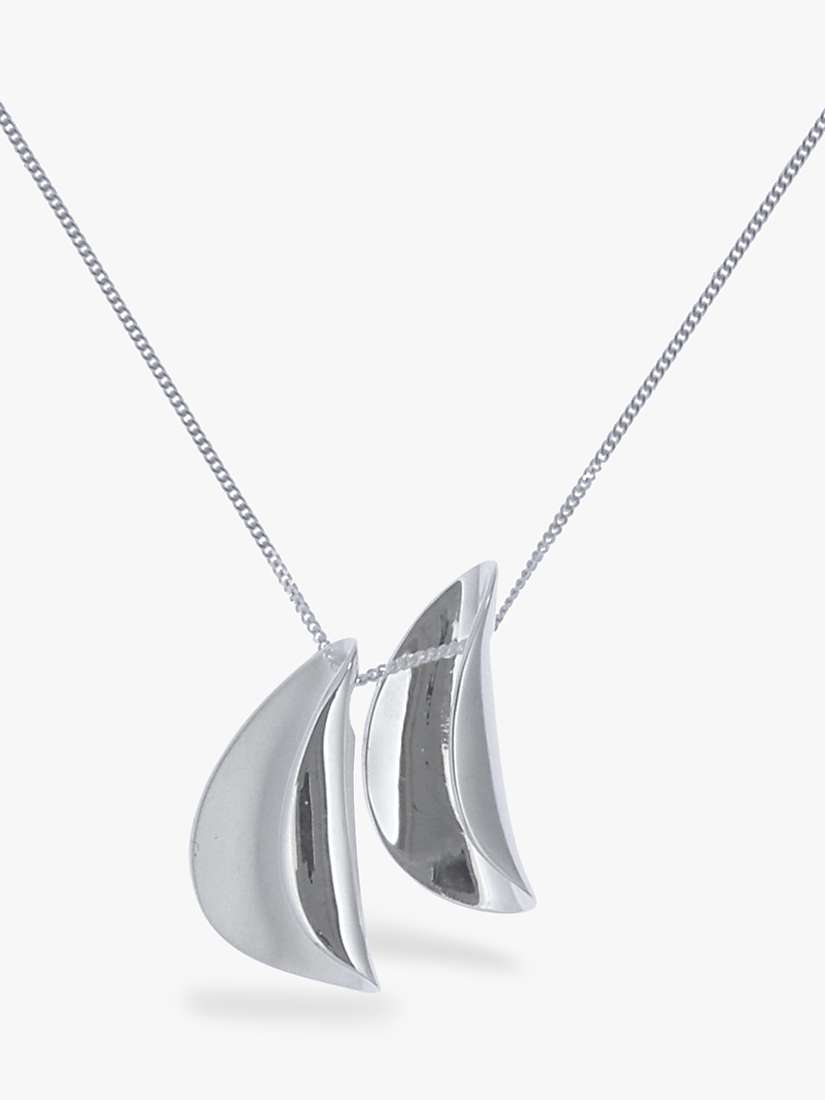 Buy Nina B Double Fold Pendant & Chain, Silver Online at johnlewis.com