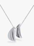 Nina B Double Fold Pendant & Chain, Silver