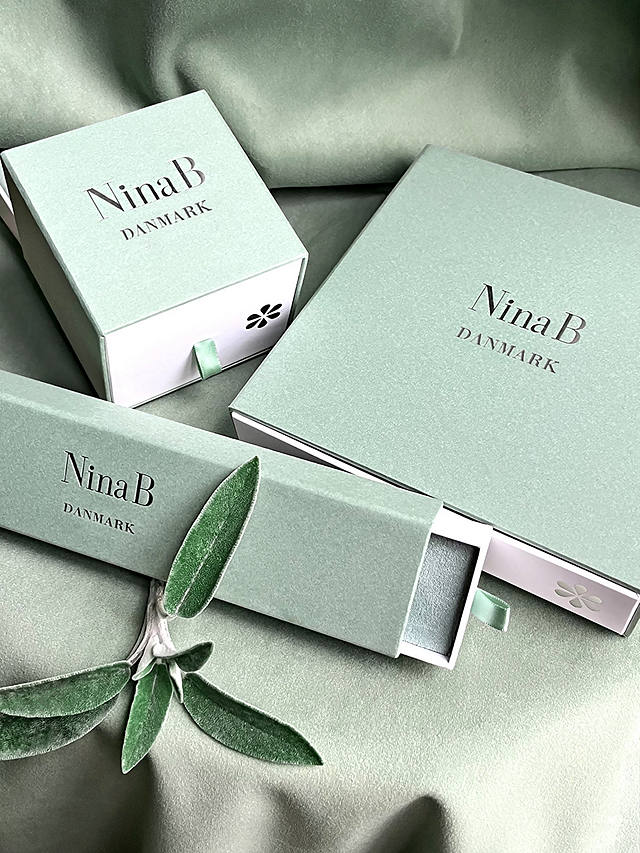 Nina B Double Fold Pendant & Chain, Silver