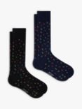 Paul Smith Letters Socks, Pack of 2, Navy/Black/Multi