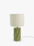 John Lewis Tall Twist Table Lamp, Green