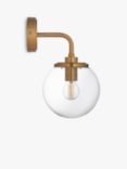 John Lewis Park Globe Glass Dimmable Wall Light, Aged Brass