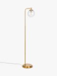 John Lewis Park Globe Glass Floor Lamp, Aged Brass