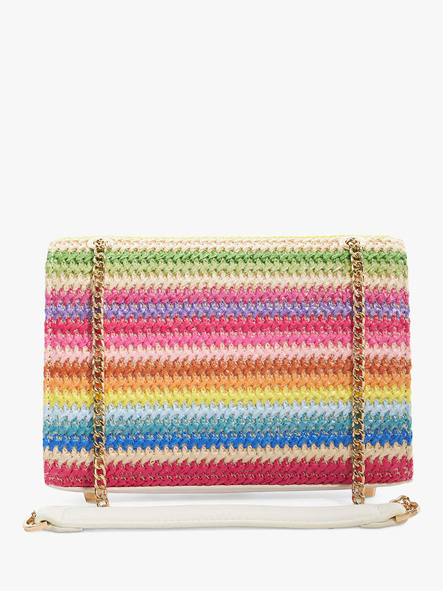 Dune Dinkydellsie Raffia Rainbow Stripe Bag, Multi