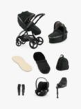 egg3 Pushchair, Carrycot & Accessories with Cybex Cloud T Car Seat and Base T Luxury Bundle, Black Olive