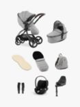 egg3 Pushchair, Carrycot & Accessories with Cybex Cloud T Car Seat and Base T Luxury Bundle, Glacier