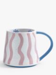 Eleanor Bowmer Electric Coast Wave Stoneware Mug, 535ml, Pink/Multi