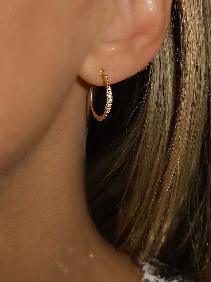 Buy Leah Alexandra Era Cubic Zirconia Hoop Earrings, Gold Online at johnlewis.com