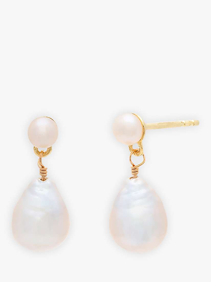 Buy Leah Alexandra Baroque Freshwater Pearl Petite Drop Earrings, Gold Online at johnlewis.com