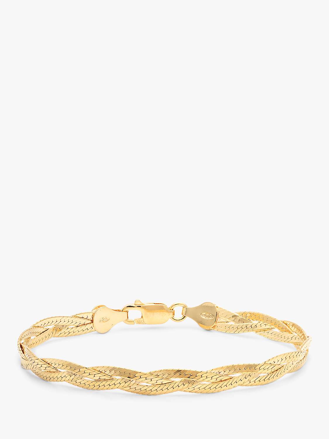 Buy Leah Alexandra Herringbone Braided Bracelet, Gold Online at johnlewis.com