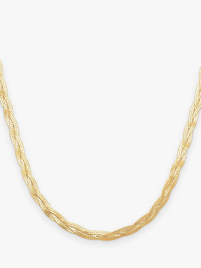 Buy Leah Alexandra Herringbone Braided Necklace, Gold Online at johnlewis.com