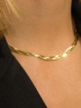 Leah Alexandra Herringbone Braided Necklace, Gold