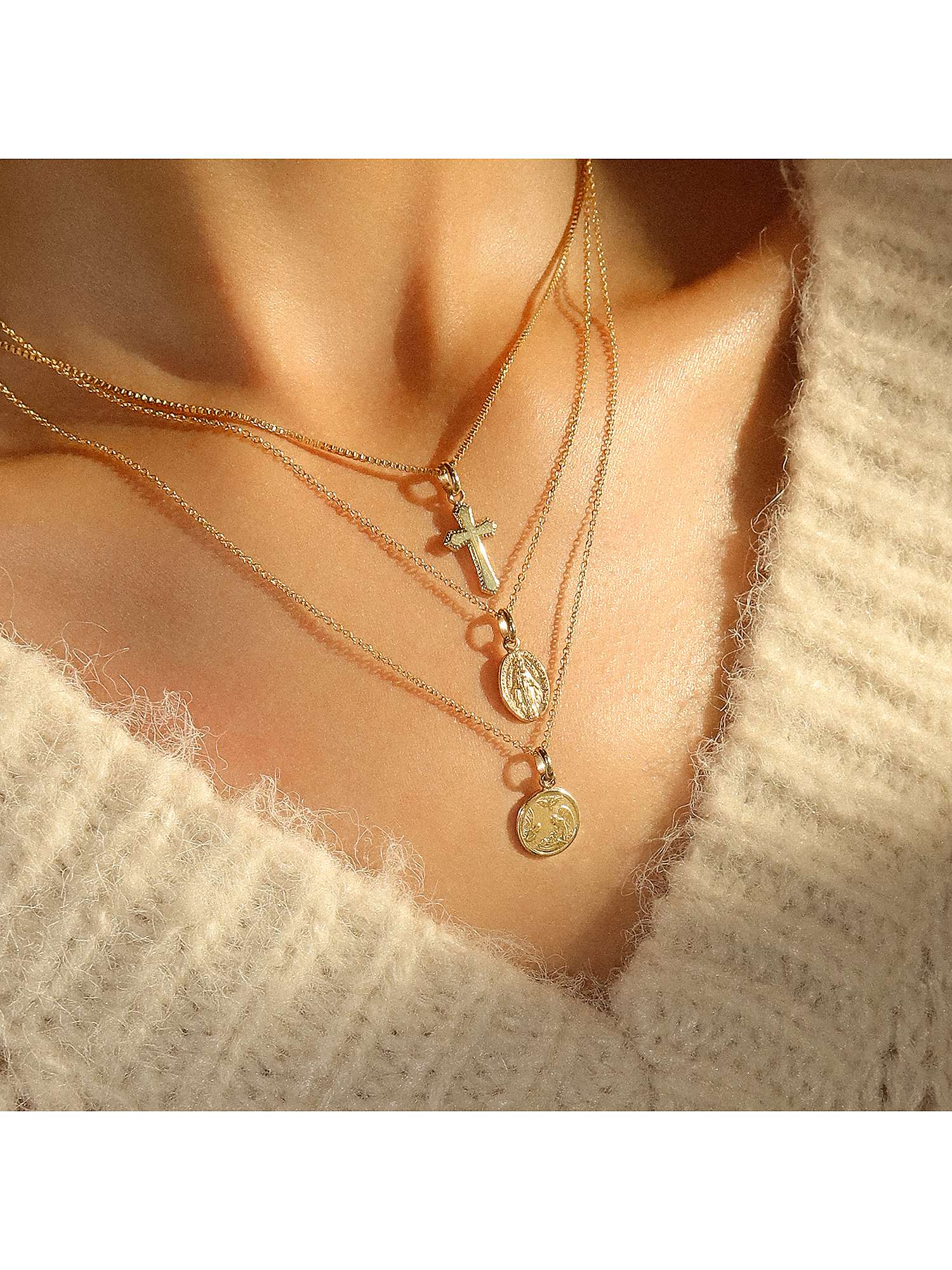 Buy Leah Alexandra Guardian Angel Pendant Necklace, Gold Online at johnlewis.com