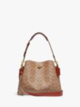 Coach Willow Signature Leather Shoulder Bag, Tan Rust