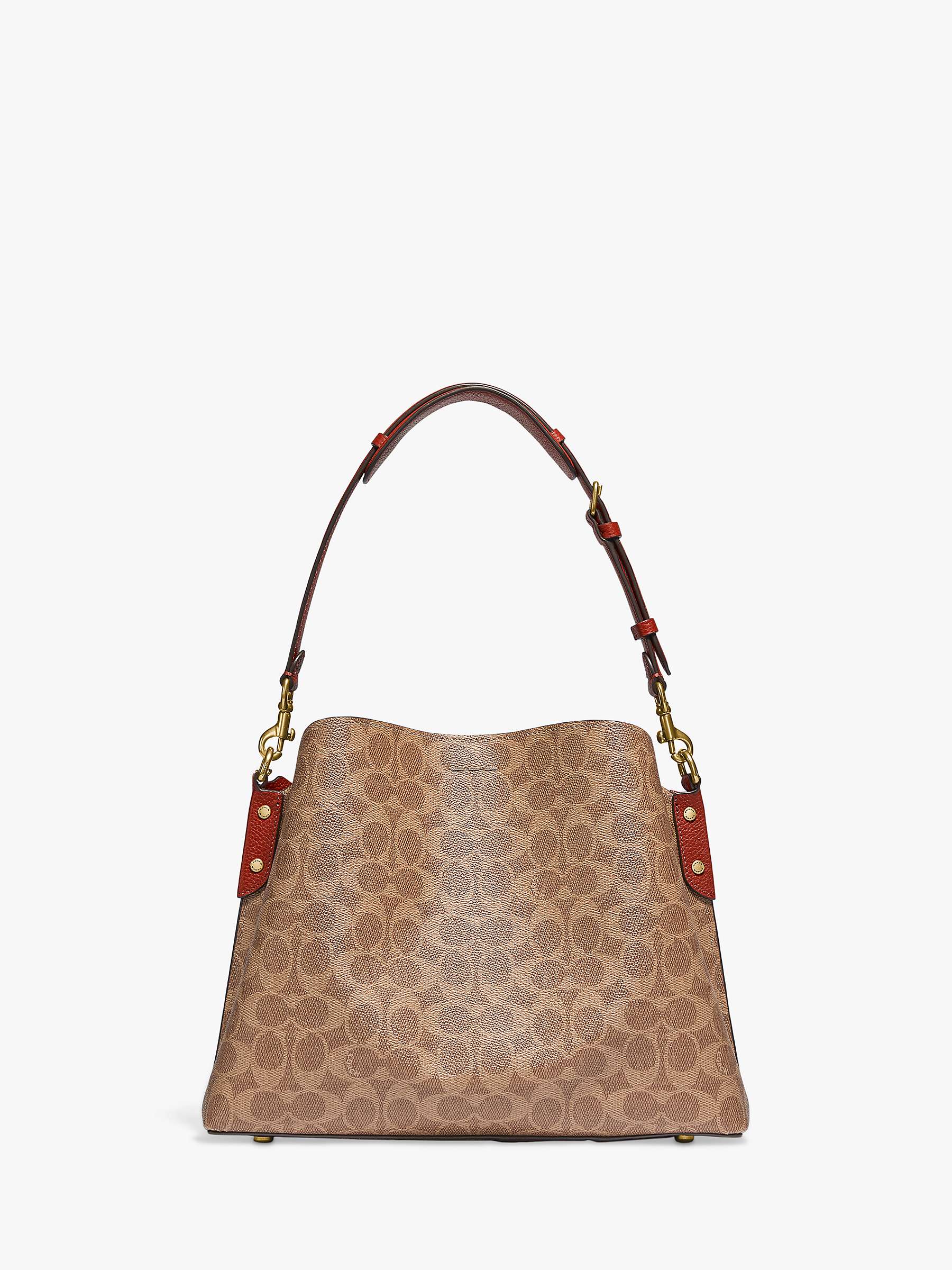 Buy Coach Willow Signature Leather Shoulder Bag, Tan Rust Online at johnlewis.com