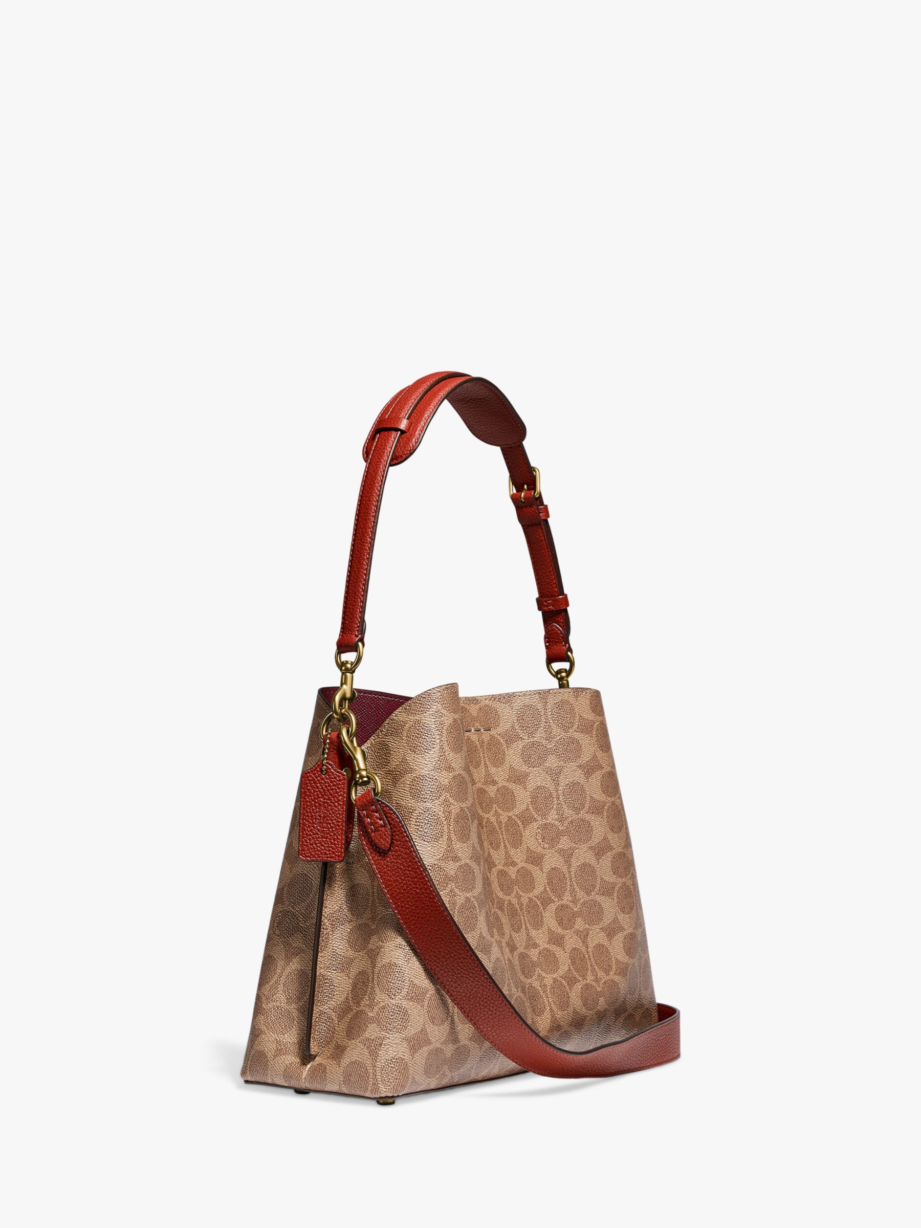 Buy Coach Willow Signature Leather Shoulder Bag, Tan Rust Online at johnlewis.com