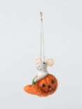 John Lewis Mouse in Pumpkin Felt Hanging Decoration