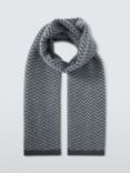 John Lewis Cashmere Scarf, Grey Herringbone