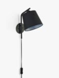 John Lewis ANYDAY Harry Plug-In Wall Light, Black