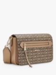 DKNY Bryant Avenue Logo Flap Faux Leather Crossbody Bag, Chino/Cappuccino