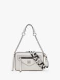 DKNY Leather Crossbody Camera Bag, White/Silver