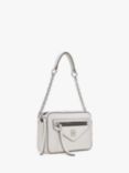 DKNY Leather Crossbody Camera Bag, White/Silver