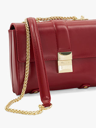 Dune Definitive Chain Strap Clutch Bag, Red