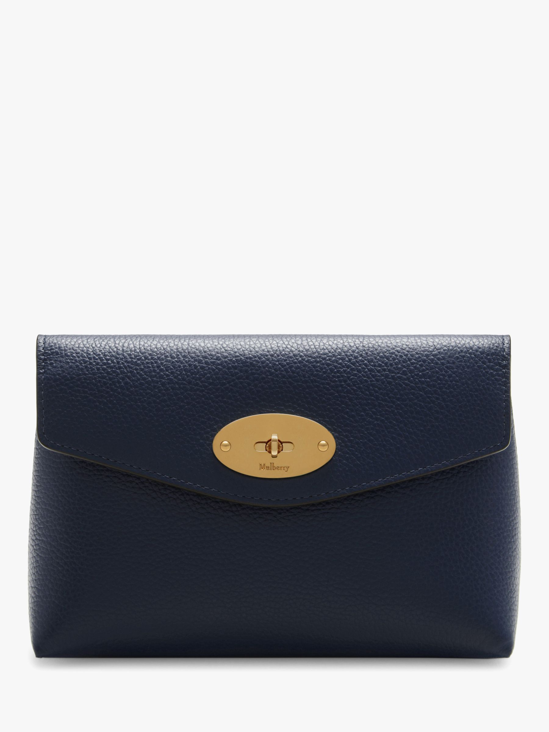 Mulberry Darley Classic Grain Leather Small Cosmetic Pouch, Bright Navy ...