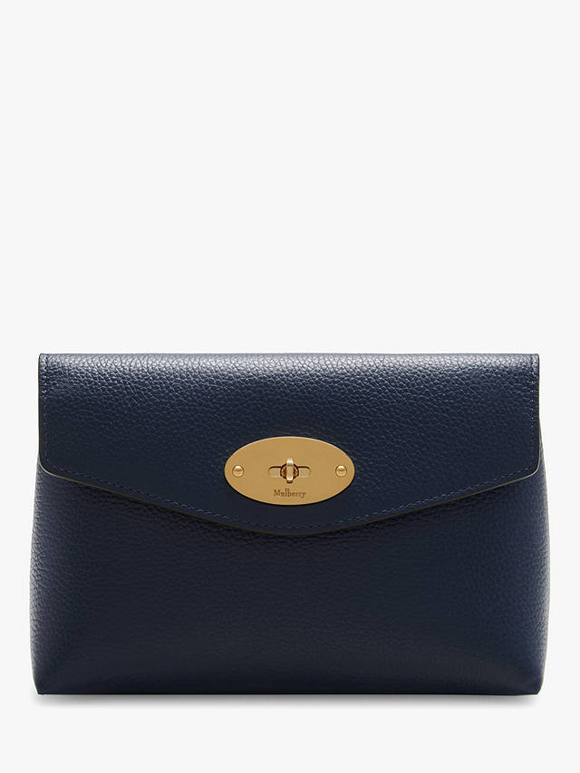 Mulberry Darley Classic Grain Leather Small Cosmetic Pouch, Bright Navy 1