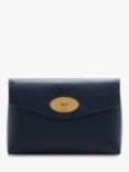 Mulberry Darley Classic Grain Leather Small Cosmetic Pouch, Bright Navy