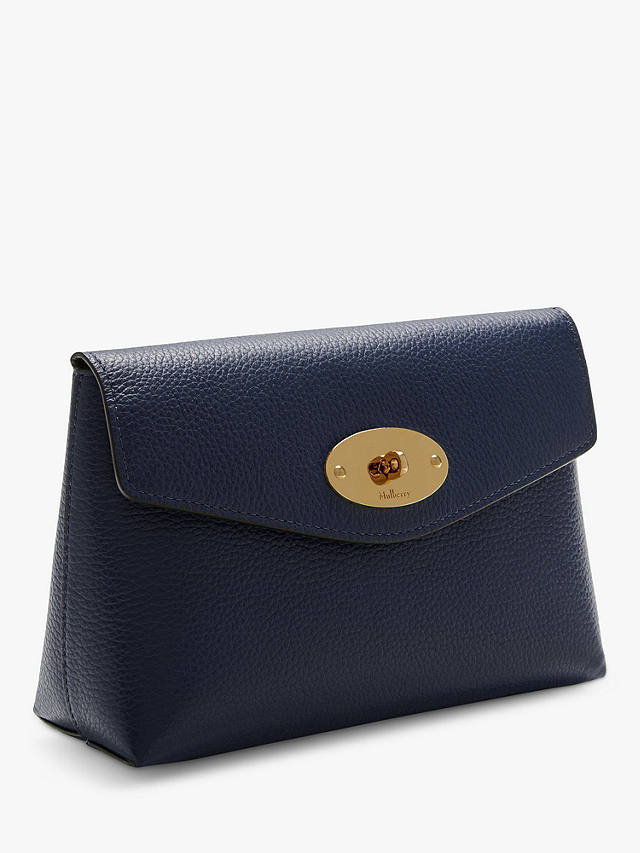 Mulberry Darley Classic Grain Leather Small Cosmetic Pouch, Bright Navy 3
