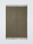 John Lewis Mohair Effect Plain Throw, Olive