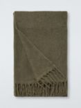 John Lewis Mohair Effect Plain Throw, Olive