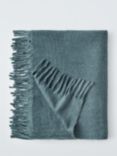 John Lewis Mohair Effect Plain Throw, Bluestone