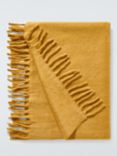 John Lewis Mohair Effect Plain Throw, Mustard