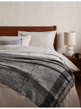 John Lewis Ebbe Slub Wool Throw, Black/White