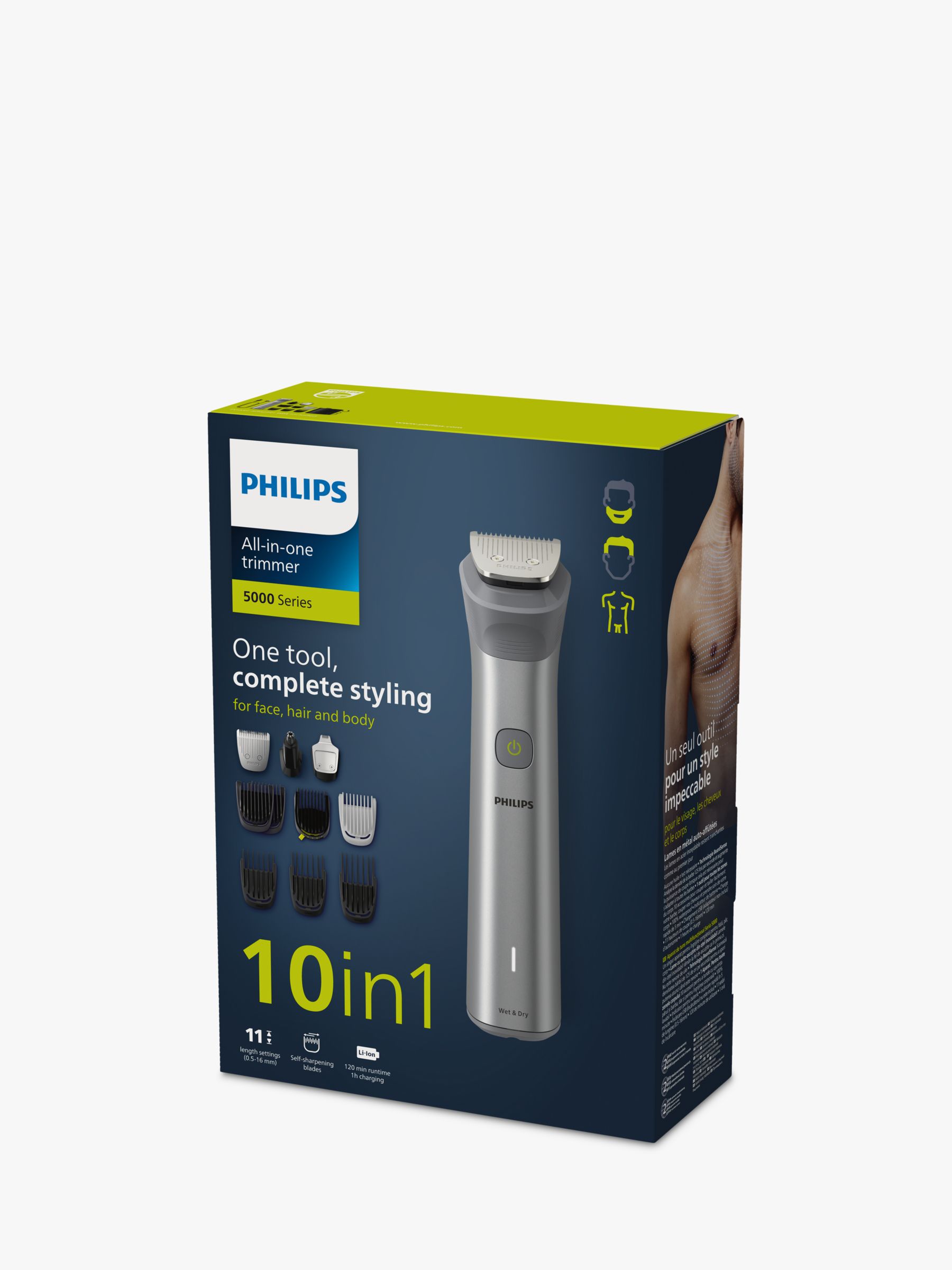 Philips Series 5000 MG5920/15,10-in-1 Multi Grooming Trimmer for Face, Head, & Body, Steel