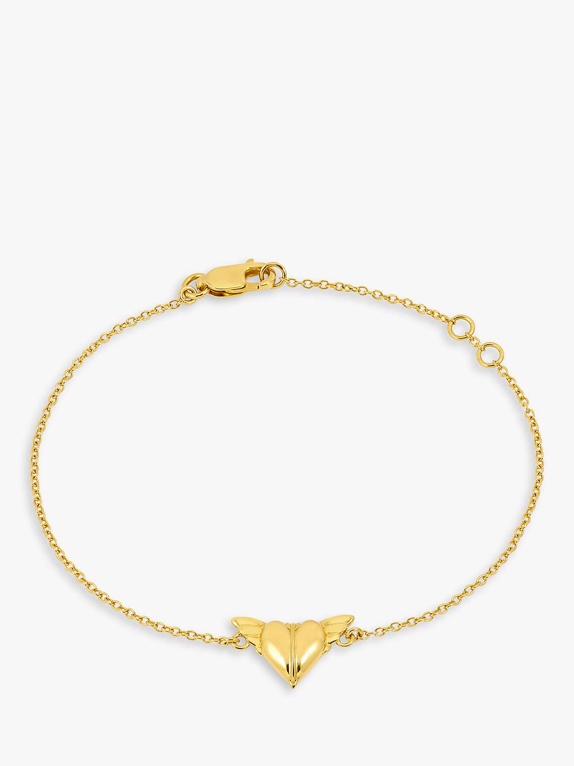 Buy Rachel Jackson London Personalisable Angel Wings Heart Bracelet, Gold Online at johnlewis.com