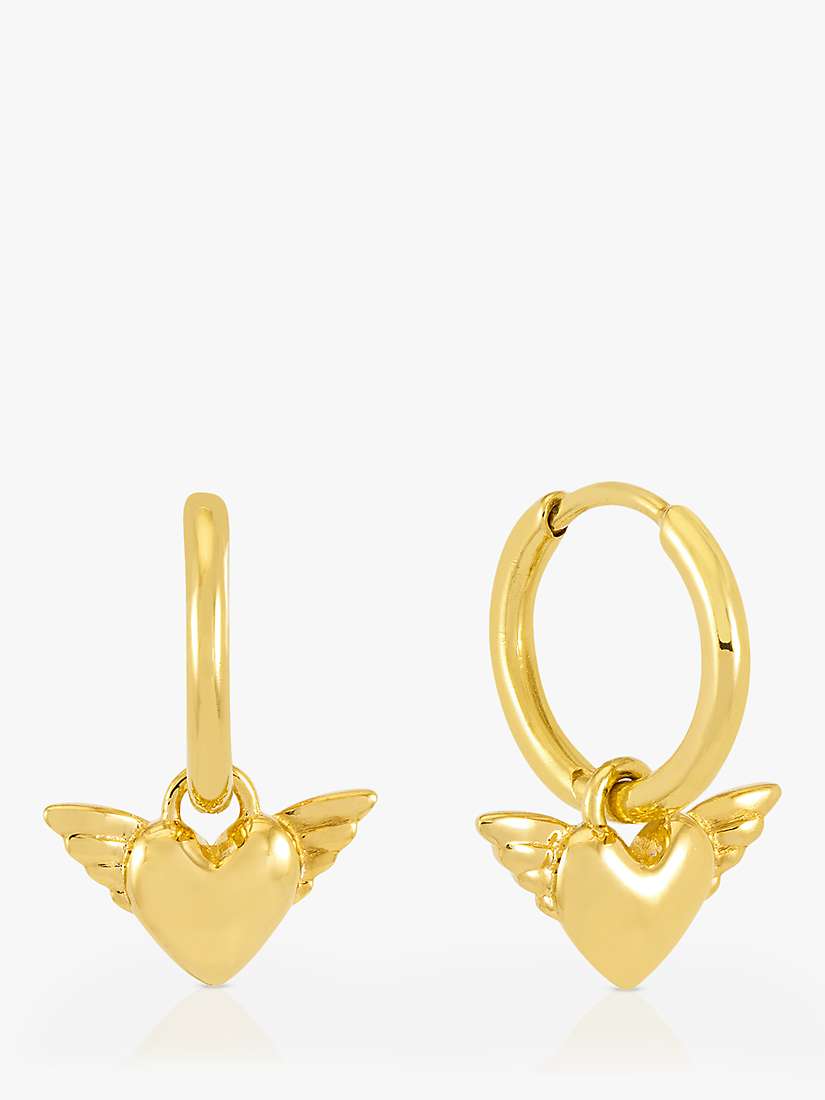 Buy Rachel Jackson London Guardian Angel Wings Huggie Hoop Earrings, Gold Online at johnlewis.com