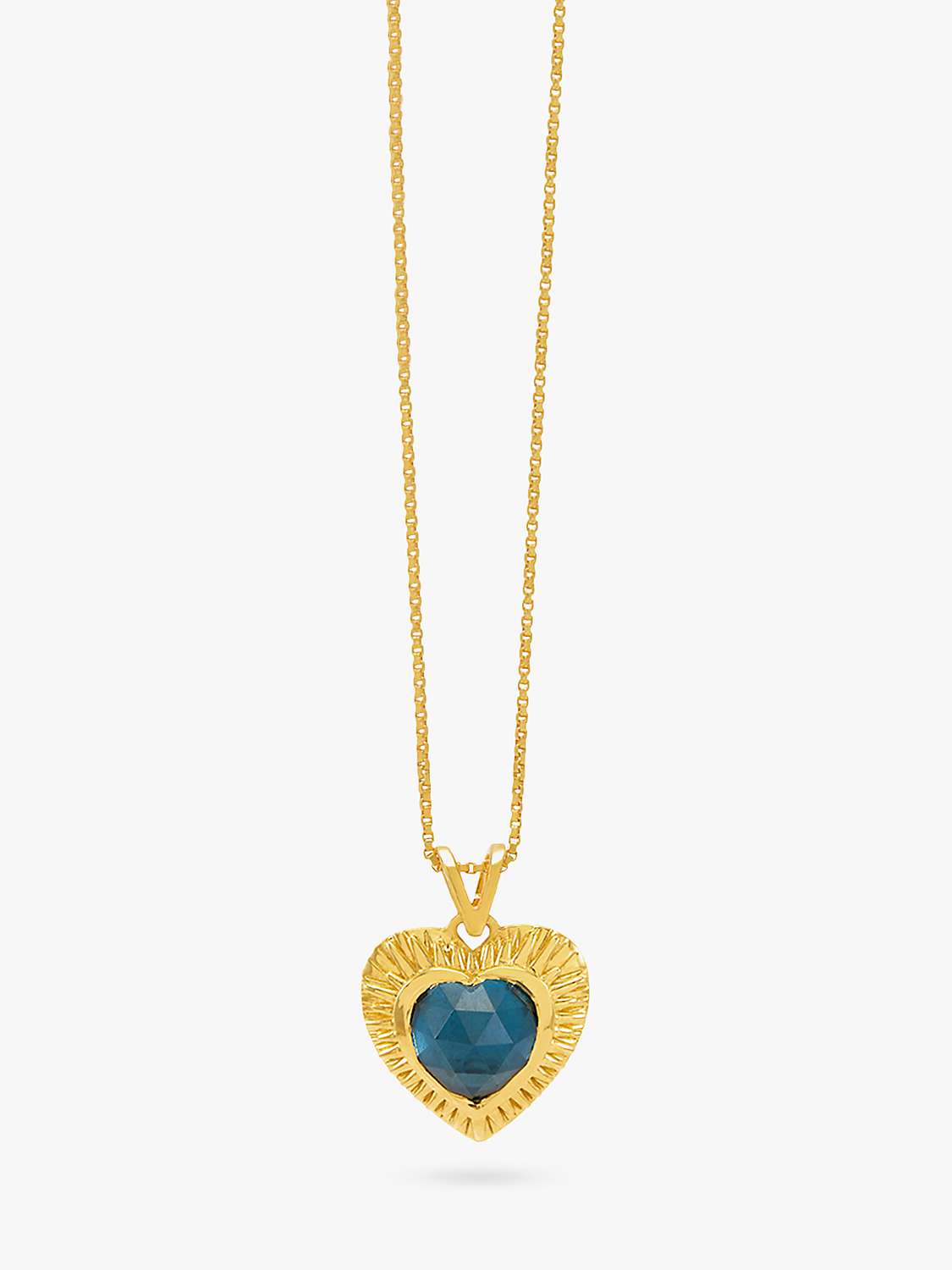 Buy Rachel Jackson London Personalised Electric Love Heart Necklace, Gold/Topaz Online at johnlewis.com