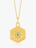 Rachel Jackson London Personalissed Protective Evil Eye Necklace, Gold/Topaz