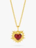 Rachel Jackson London Personalised Electric Love Birthstone Heart Necklace, Garnet - January