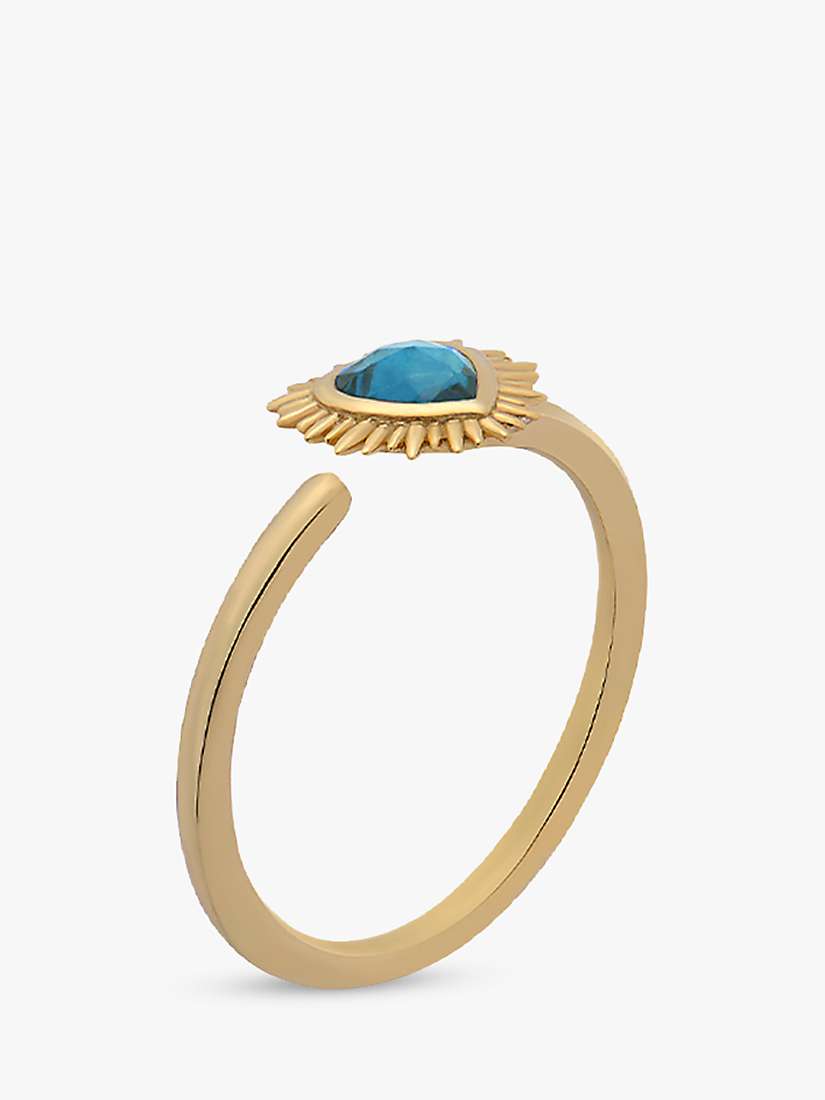 Buy Rachel Jackson London Electric Love Heart Adjustable Ring, Gold/Topaz Online at johnlewis.com