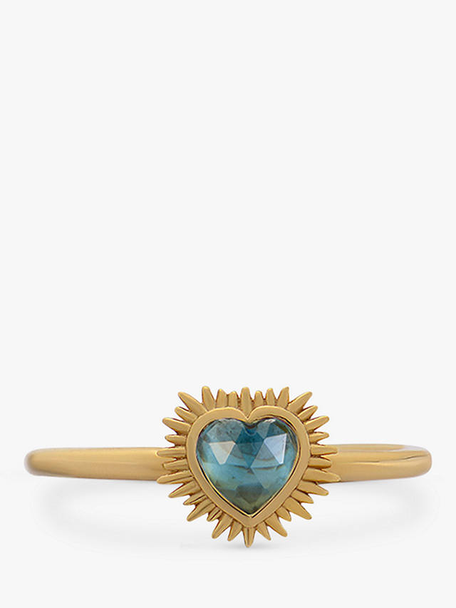 Rachel Jackson London Electric Love Heart Adjustable Ring, Gold/Topaz